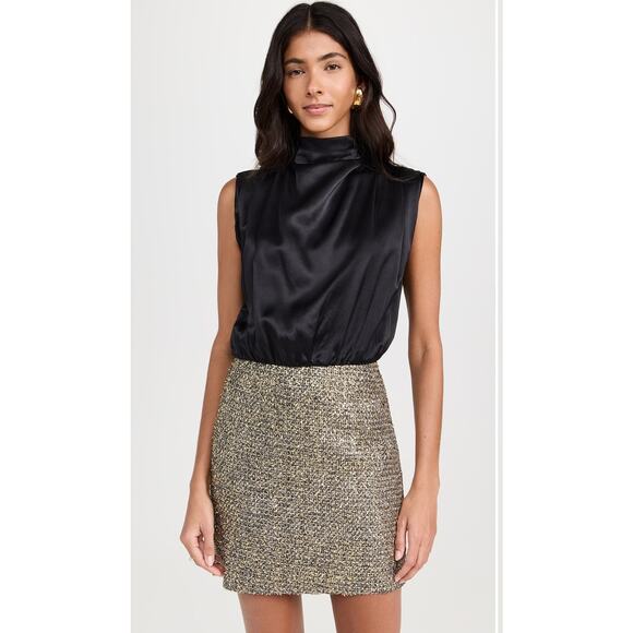 Amanda Uprichard Dresses & Skirts - Amanda Uprichard NWT Brantley Black & Gold Mini Dress Size Large